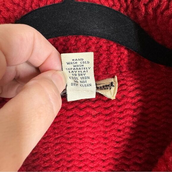 Lucky Brand Hand Knit Lambswool Aztec Totem Zip Cardigan Sweater Jacket Medium - Picture 4 of 9